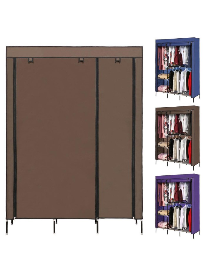Portable Clothes Closet Wardrobe Clothes Rack Storage Organizer