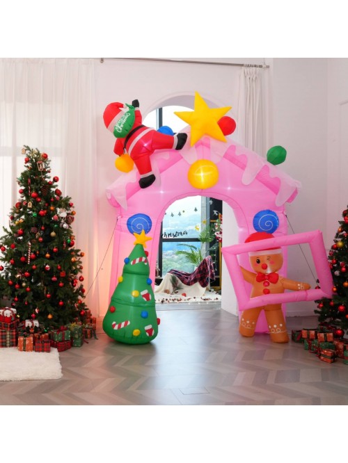 Adnoom 10FT Christmas Inflatables Pink Archway Dec...
