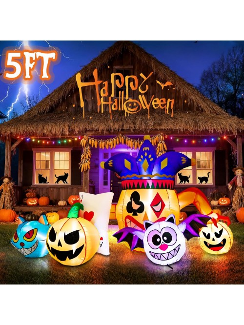 Adnoom 3FT Halloween Inflatables Pumpkin Ghost, Bl...
