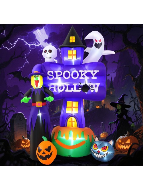 Adnoom 8FT Halloween Inflatables with Built-in LED...