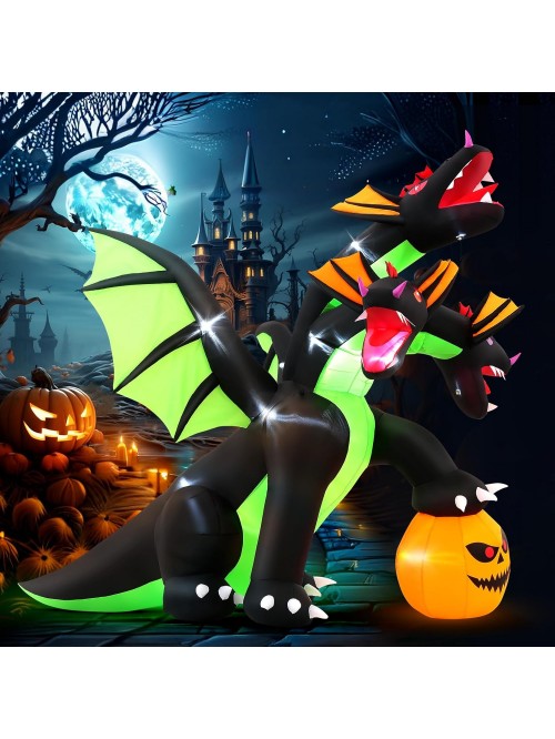 Adnoom 8FT Tall Giant Halloween Inflatables 3-Head...